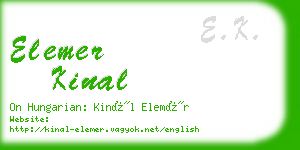 elemer kinal business card